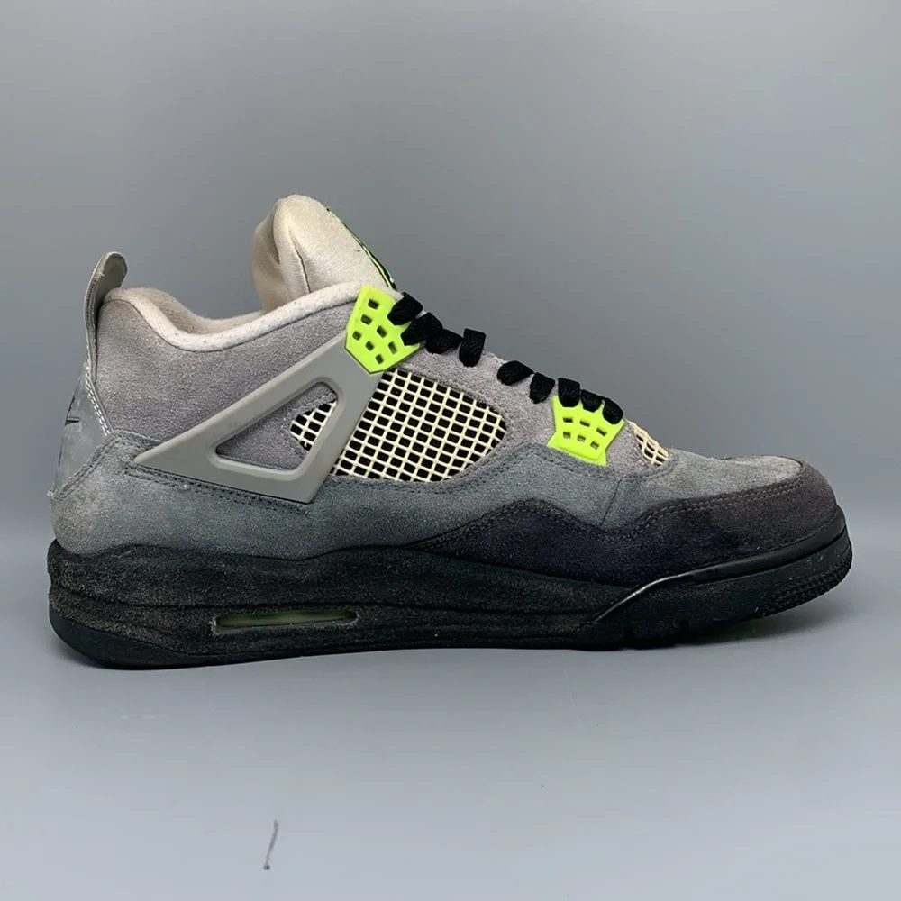 Jordan 4 Retro SE Neon Gray Basketball Shoes CT5342-007 Men's Sz‎ 12.5